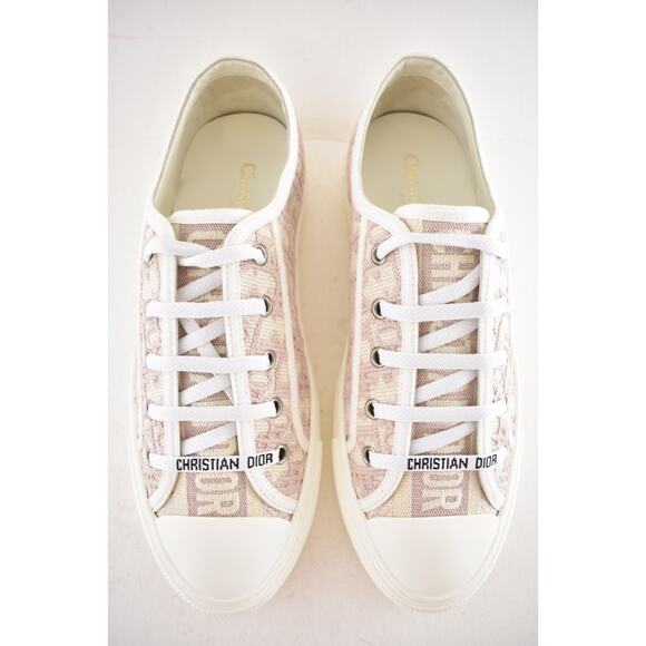 Dior Walk'N'Dior Powder Nude Pink Oblique Logo Flat Low Top Trainer Sneaker 40 - Picture 9 of 15